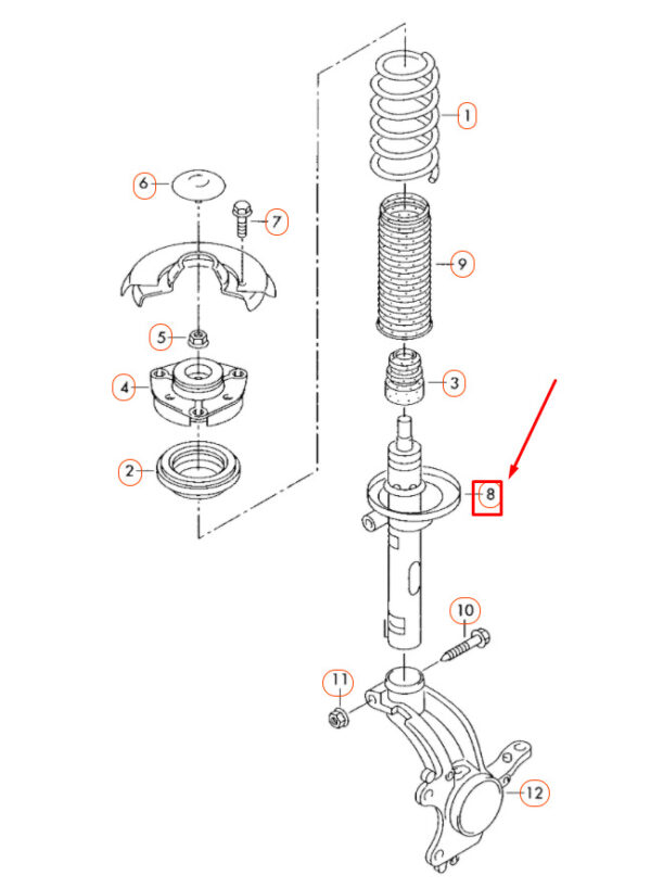1T0413031JE - NEW VOLKSWAGEN GOLF MK6 FRONT GAS SHOCK ABSORBER 1T0413031JE
