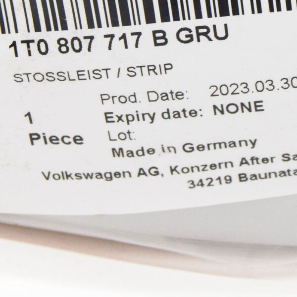1T0807717BRU - VW TOURAN 1T1 protective strip bumper front left 1T0807717BRU NEW ORIGINAL