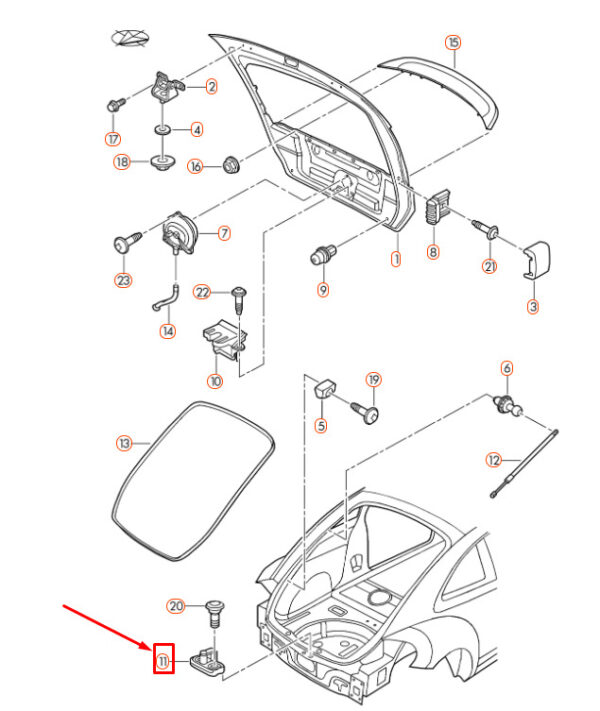 1T0827517A - NEW FOLKSCAR BEETLE A5 TAILGATE CLOSURE SHEET 1T0827517A