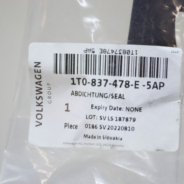1T0837478E - VW TOURAN 1T3 window opening gasket front right outside 1T0837478E5AP new