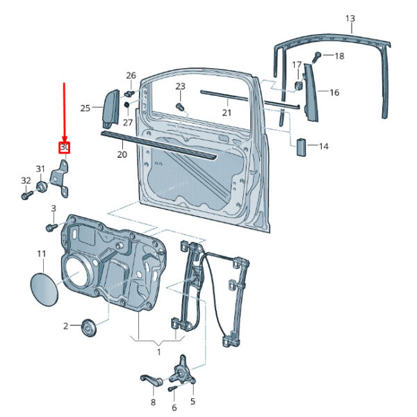 1T1837141D - New VW CADDY 2K MK3 Front Left Window Regulator Bracket LHD 1T1837141D