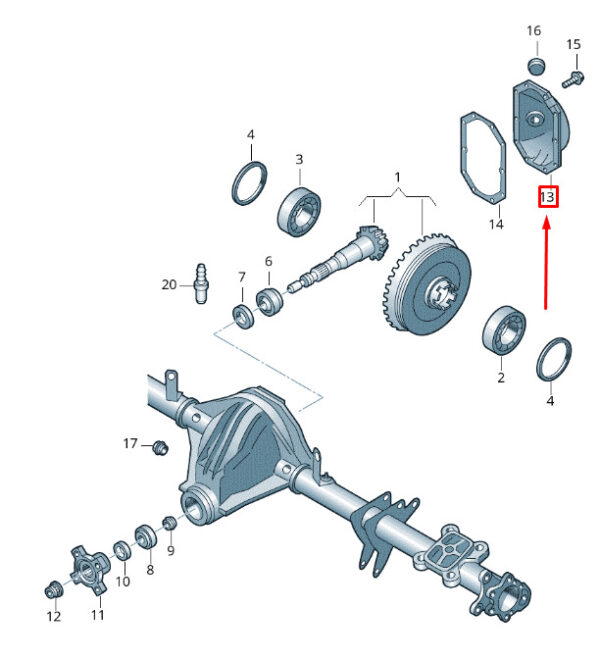 2E0501249 - NEW VOLKSWAGEN CRAFTER 2F MK1 REAR DIFFERENTIAL AXLE COVER 2E0501249