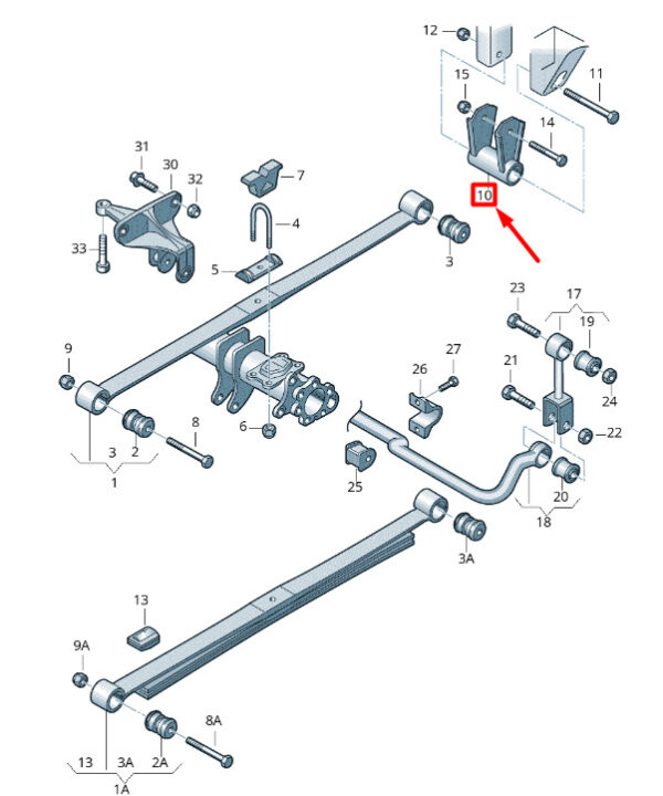 2E0599187 - NEW VOLKSWAGEN CRAFTER 2F MK1 REAR LEAF SPRING STRAP 2E0599187