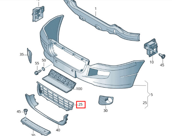 2E0807835A - NEW VOLKSWAGEN CRAFTER 2F FRONT BUMPER LOWER GRILLE 2E0807835A ORIGINAL