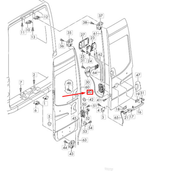 2E1827506D - VW CRAFTER 2F MK1 Rear Right Wing Door Lid Lock 2E1827506H NEW GENUINE