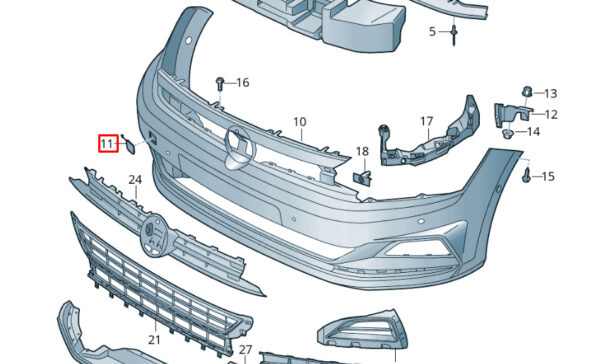 2G0807241GRU - NEW VOLKSWAGEN POLO AW FRONT BUMPER RIGHT TOW EYE COVER 2G0807241GRU