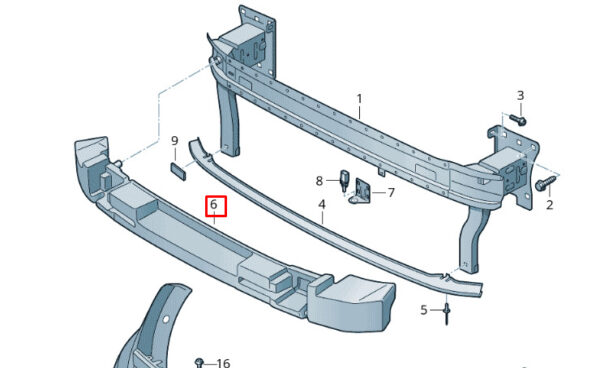 2G0807248 - NEW VOLKSWAGEN POLO AW FRONT BUMPER FOAM 2G0807248 ORIGINAL