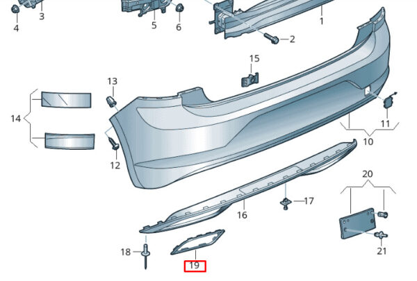 2G08078342ZZ - NEW VOLKSWAGEN POLO AW REAR RIGHT EXHAUST TAILPIPE TRIM 2G08078342ZZ