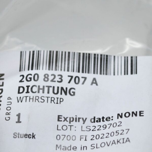 2G0823707A - VW POLO AW Front Bonnet Hood Falp Gasket 2G0823707B NEW GENUINE