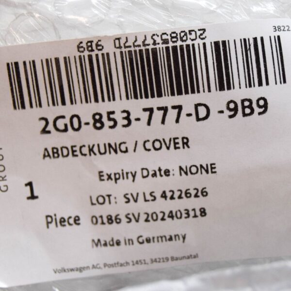 2G0853777D9B9 - VOLKSWAGEN POLO AW FRONT BUMPER COVER 2G0853777D9B9 NEW GENUINE