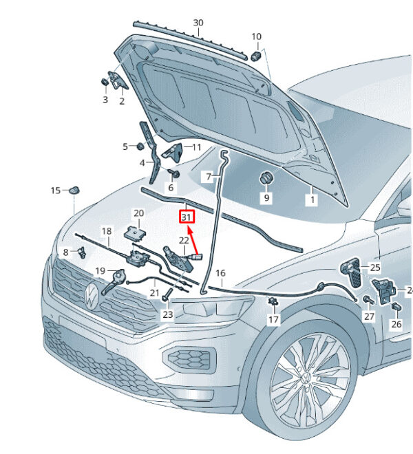 2GA823723 - NEW VOLKSWAGEN T-ROC A11 WATER BOX SEAL 2GA823723