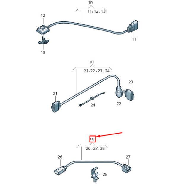 2GA971677 - NEW VOLKSWAGEN T-ROC A11 CRASH SENSOR ADAPTER WIRE 2GA971677