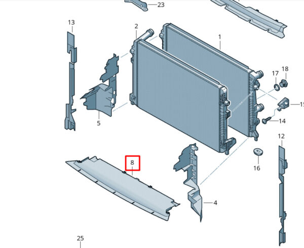 2GM121341A - New VOLKSWAGEN T-CROSS C11 Radiator Air Duct Lower 2GM121341A