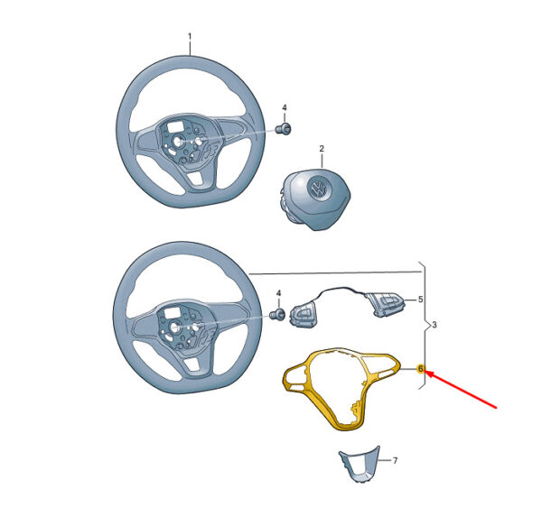 2GM419685B3DP - New Volkswagen ARTEON Steering Wheel Trim 2GM419685B3DP