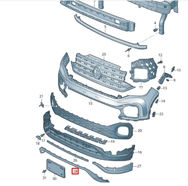 2GM8063332UC - New VOLKSWAGEN T-CROSS C11 Front Bumper Lower Trim 2GM8063332UC