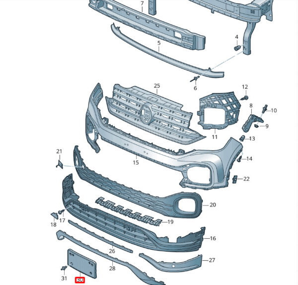 2GM807287A9B9 - New VOLKSWAGEN T-CROSS C11 Front Bumper Number Holder 2GM807287A9B9