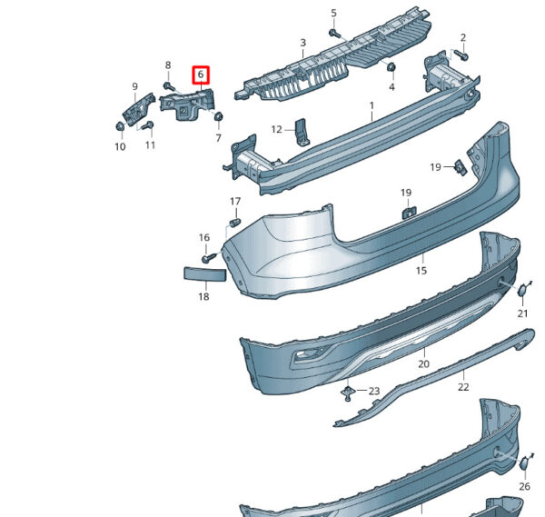 2GM807393N - Volkswagen T-Cross C11 bumper mount rear left 2GM807393N NEW ORIGINAL
