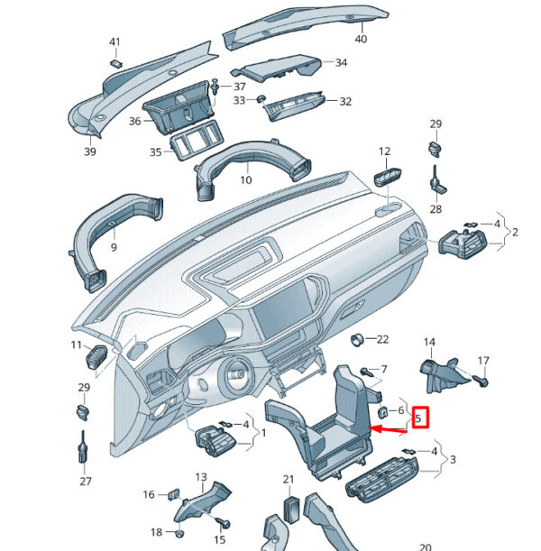 2GM819389A - New Volkswagen T-Cross C11 Cabin Air Duct Duct Center LHD 2GM819389A Genuine