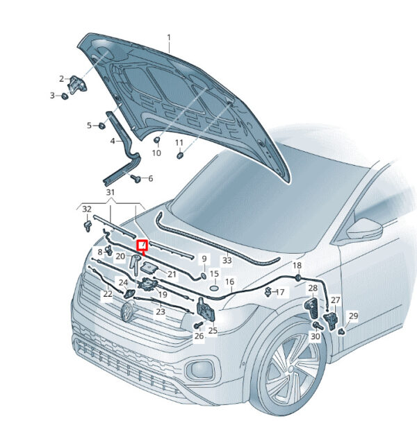 2GM823363B - New VOLKSWAGEN T-CROSS C11 Front Bonnet Hood Flap Support 2GM823363B