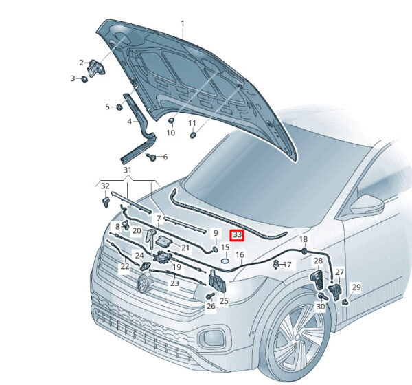 2GM823723 - New VOLKSWAGEN T-CROSS C11 Water Box Seal 2GM823723