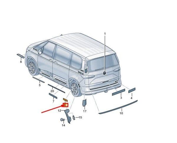 2GM853433A7W - VW MULTIVAN T7 ST Fender Film Lettering 2GM853433A7W NEW GENUINE