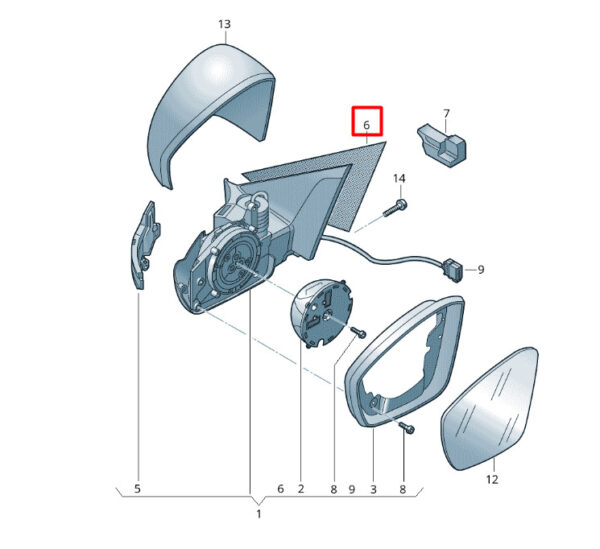 2GM857934 - New Volkswagen T-Cross C11 Right Wing Mirror Damping 2GM857934 Genuine