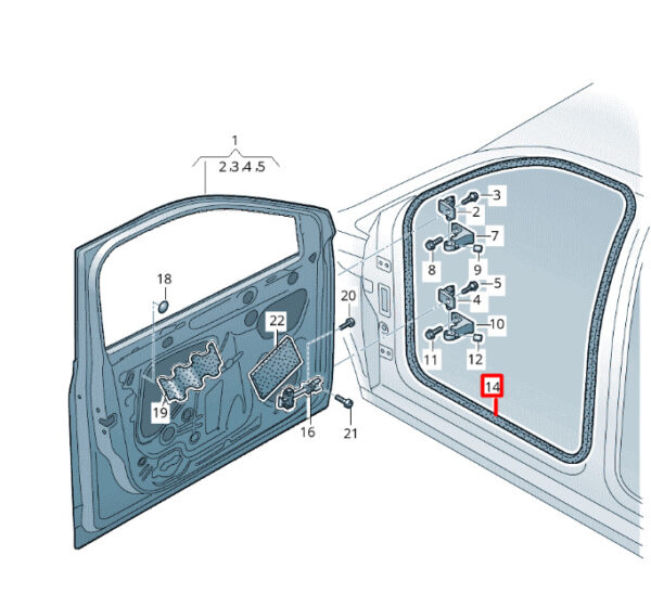 2GM867912C9B9 - New VOLKSWAGEN T-CROSS C11 Front Right Door Seal Rubber 2GM867912C9B9