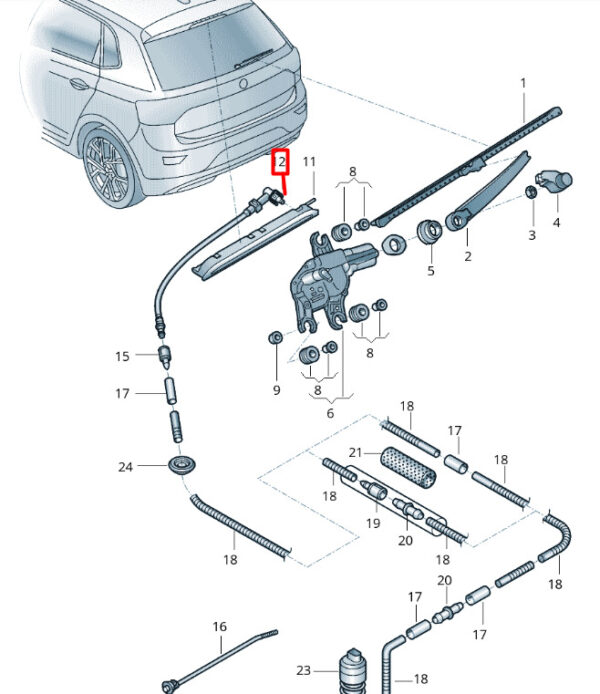 2GM955993 - New VOLKSWAGEN T-CROSS C11 Rear Tailgate Oil Spray Jet 2GM955993