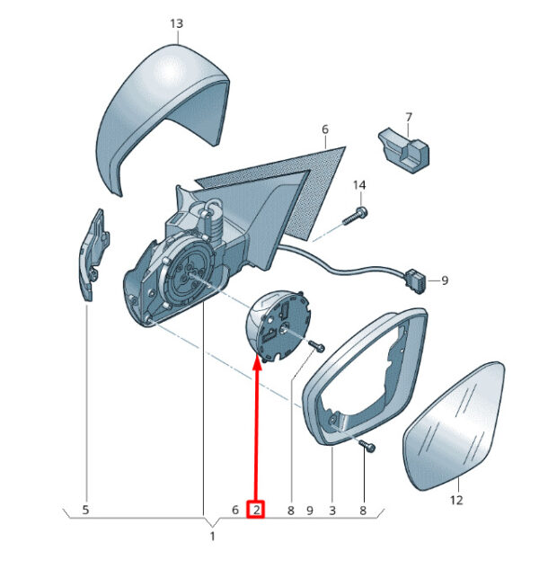 2GM959577 - New VW T-CROSS C11 Left Exterior Mirror Adjusting Motor RHD 2GM959577