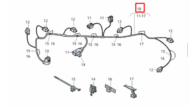 2GM971104 - New VOLKSWAGEN T-CROSS C11 Rear Parking PDC Aid Wiring 2GM971104