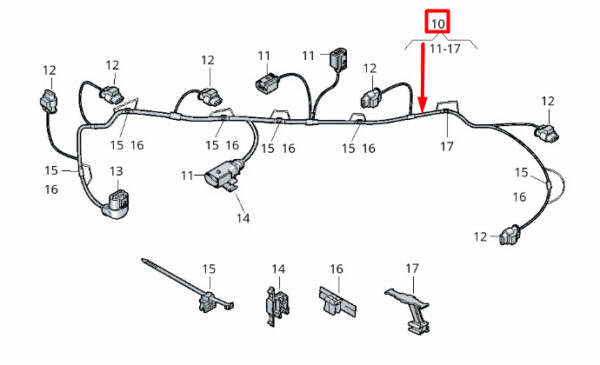 2GN971104A - New VOLKSWAGEN T-CROSS C11 Rear Parking Aid Wiring 2GN971104A