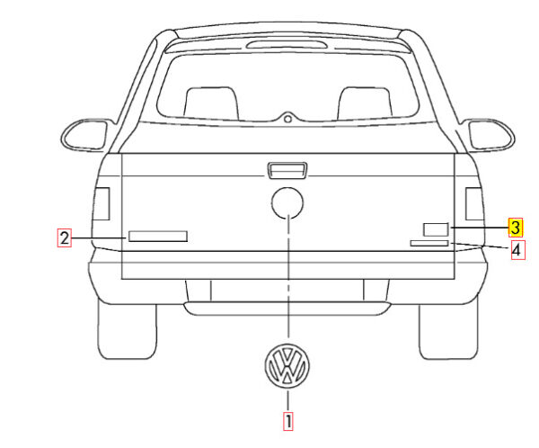 2H0853675GQF - NEW VW AMAROK (10-17) REAR BOOT LID "TSI" BADGE EMBLEM 2H0853675GQF
