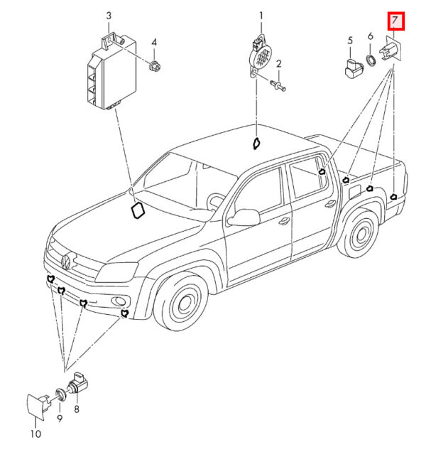2H0919491A - NEW VOLKSWAGEN AMAROK 2H REAR PARKING DISTANCE SENSOR HOLDER 2H0919491A
