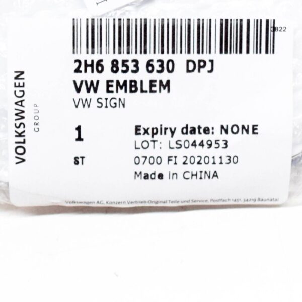 2H6853630DPJ - Volkswagen AMAROK Rear Emblem Badge 2H6853630DPJ NEW GENUINE