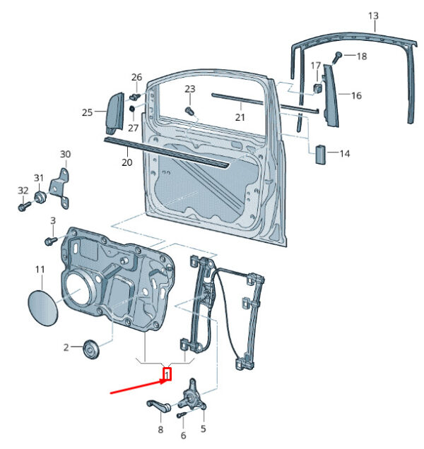 2K1837730L - NEW VW CADDY 2K MK3 FRONT RIGHT DOOR WINDOW REGULATOR LHD 2K1837730L