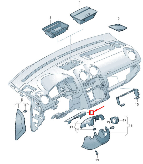 2K5858345SUL - New VOLKSWAGEN CADDY 2K MK3 Steering Column Cover LHD 2K5858345SUL