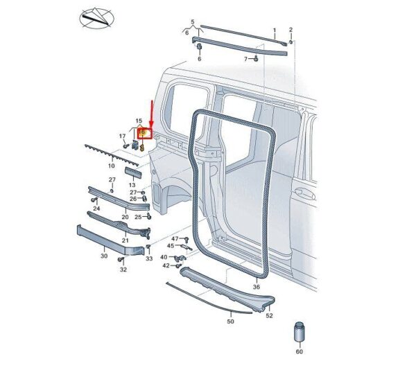2K7843313A - VW MULTIVAN T7 ST SLIDING DOOR STOP BUFFER 2K7843313A NEW GENUINE