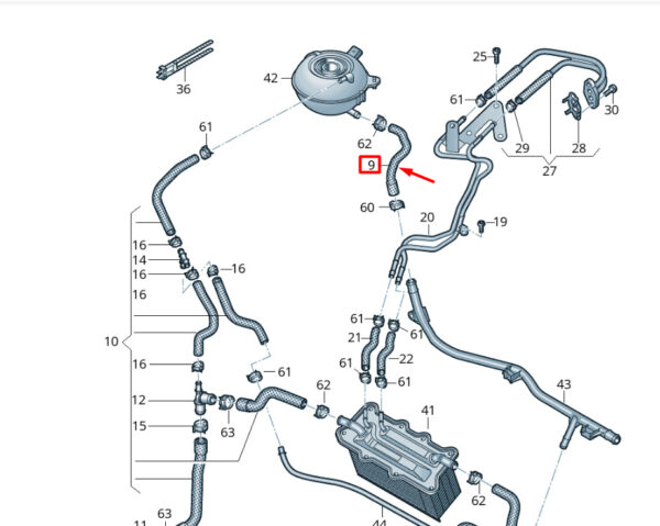 2Q0122109A - New VOLKSWAGEN T-CROSS C11 Coolant Hose Pipe 2Q0122109A