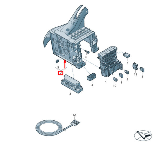 2Q1941395 - New Volkswagen T-ROC A11 ECU Holder LHD 2Q1941395 Genuine