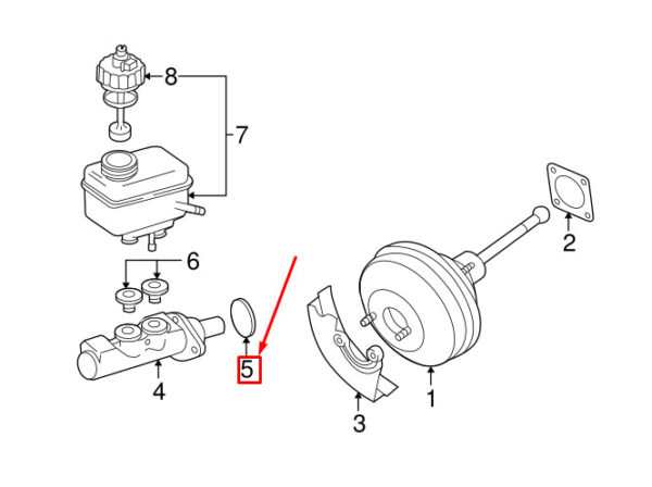 357611243 - NEW VW BEETLE 9C MASTER CYLINDER GASKET 357611243 ORIGINAL