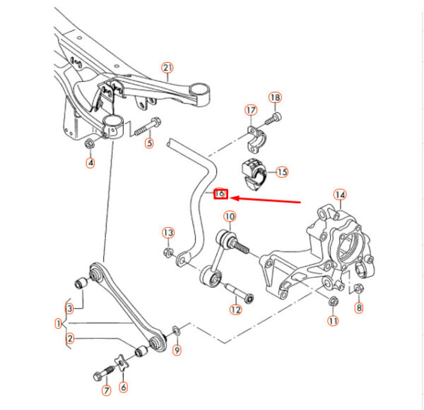 3AA511409 - Volkswagen PASSAT B7 rear stabilizer 3AA511409 NEW REAL