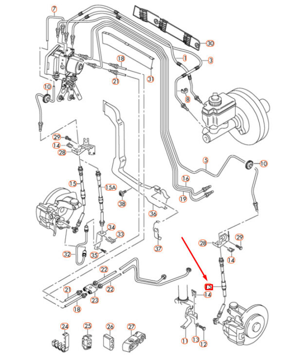 3AA611701A - Volkswagen CC brake hose front 3AA611701A NEW ORIGINAL