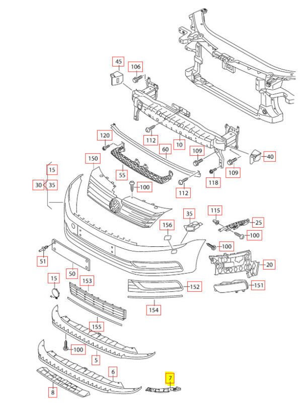 3AA805904 - New Genuine VOLKSWAGEN PASSAT Front Bumper Lower Right Spoiler 3AA8059049B9 OEM