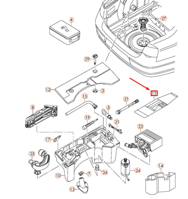 3B0012115 - NEW VOLKSWAGEN PASSAT B6 TOOL BAG KIT 3B0012115 ORIGINAL
