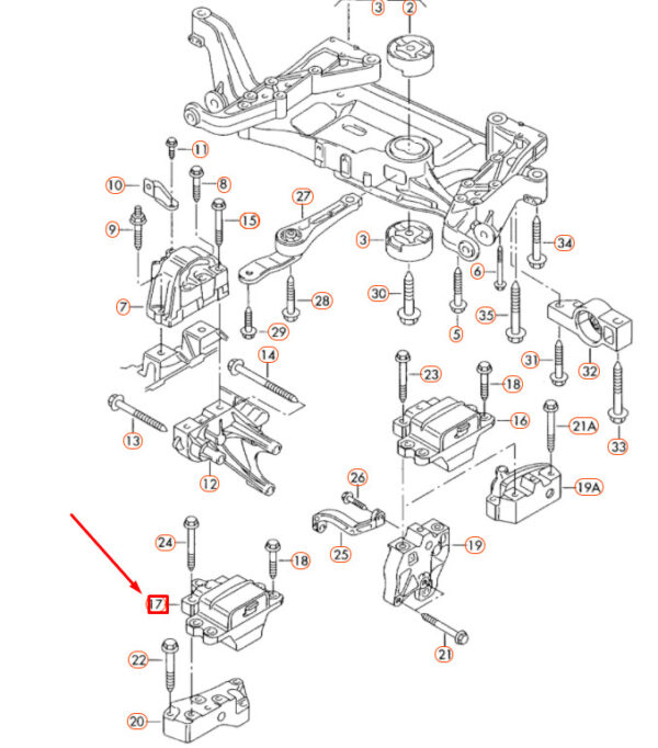 3C0199555AA - NEW VOLKSWAGEN PASSAT B6 3C LEFT GEARBOX MOUNT 3C0199555AA ORIGINAL
