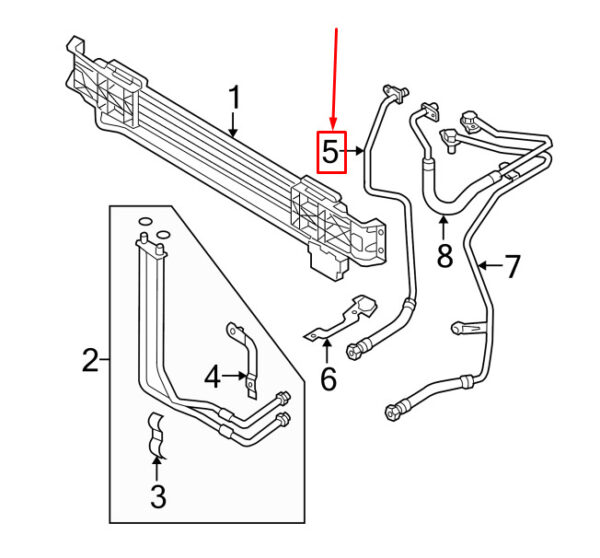 3C0317819A - NEW VW PASSAT B6 3C TRANSMISSION OIL COOLER LINE 3C0317819A ORIGINAL