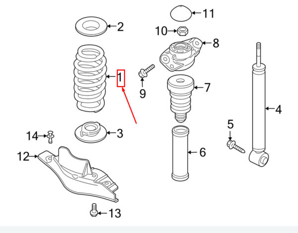 3C0511115AG - NEW VW TIGUAN 5N REAR COIL SPRING 3C0511115AG