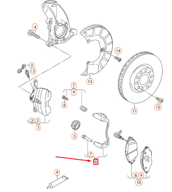 3C0615125B - NEW VOLKSWAGEN CC FRONT LEFT BRAKE CALIPER CARRIER 3C0615125B ORIGINAL