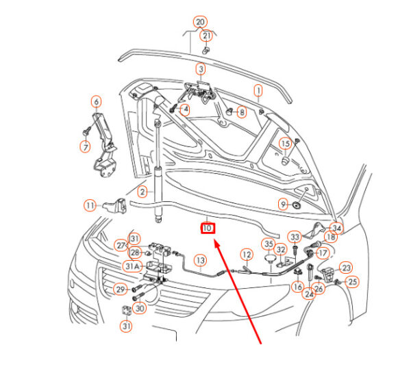 3C0823723 - Volkswagen CC Bonnet Water Box Gasket 3C0823723 NEW GENUINE