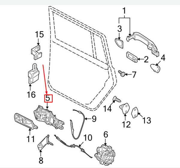 3C0837885J - NEW VW PASSAT B6 3C REAR LEFT DOOR HANDLE SUPPORT 3C0837885J ORIGINAL